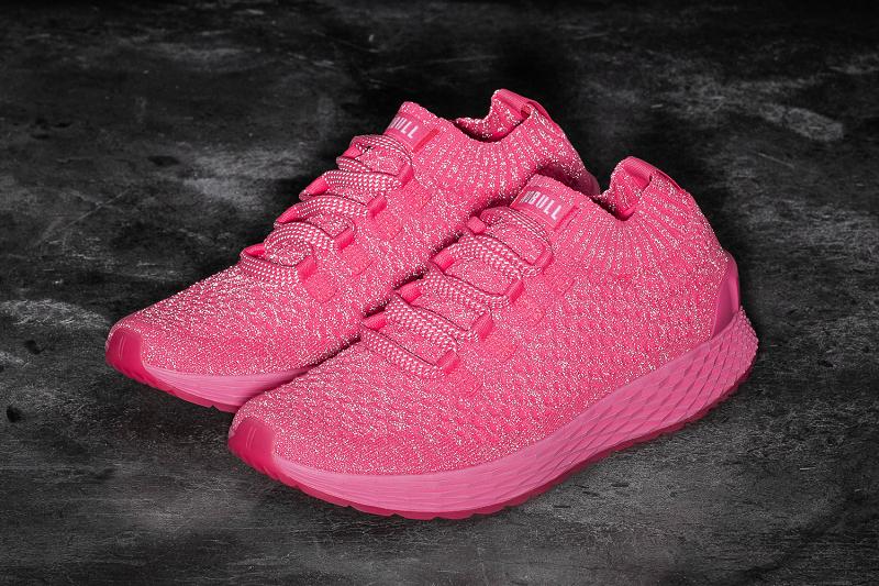 Pink Nobull Neon Reflective Knit Runner Women's Running Shoes | CA F1804D